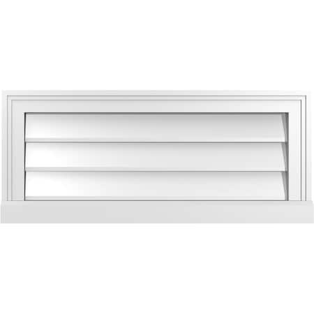 Ekena Millwork Vertical Surface Mount PVC Gable Vent w/ 2"W x 2"H , Brickmould Sill Frame, 28"W x 12"H GVPVE28X1203SN